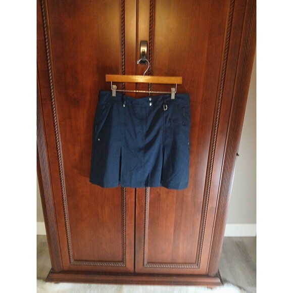 GGblue Luxe Sport Women's Size 14 Stretchy Pleated Skort Navy Blue - Picture 1 of 9